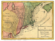 New England 1753 Old Map Reprint - Erben
