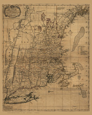 New England 1771 Old Map Reprint - Bowles - B61 Tan