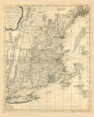 New England 1776 Old Map Reprint - Bowles