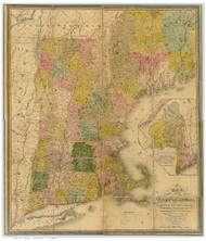 New England 1827 Old Map Reprint - Hale
