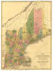 New England 1839 Old Map Reprint - Burr