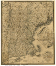 New England 1849 Old Map Reprint - Hale