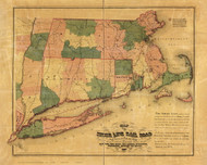 New England 1860 Old Map Reprint - Walling