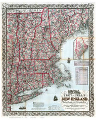 New England 1867 Old Map Reprint - Frey & Nell
