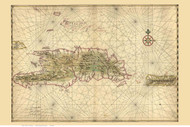 Hispaniola and Puerto Rico, 1639 Vinckeboons - USA Regional