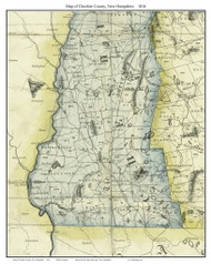 Cheshire County New Hampshire 1816 - Old Map Custom Print - Carrigain