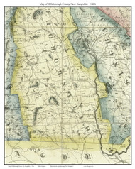 Hillsborough County New Hampshire 1816 - Old Map Custom Print - Carrigain