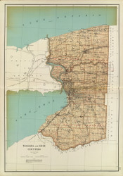 Niagara and Erie County New York 1895 - Old Map Reprint - Bien Atlas