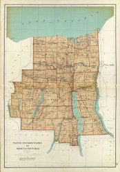 Wayne, Ontario, Yates, and Seneca County New York 1895 - Old Map Reprint - Bien Atlas