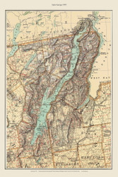 Lake George New York 1895 - Old Map Custom Reprint - Bien State Atlas
