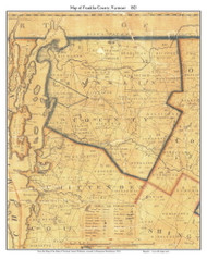 Franklin County Vermont 1821 Old Map Custom Print - J. Whitelaw