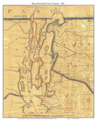 Grand Isle County Vermont 1821 Old Map Custom Print - J. Whitelaw