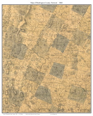 Washington County Vermont 1860 Old Map Custom Print - H.F. Walling