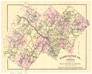 Washington County Vermont 1889 Old Map Reprint - Gazetteers
