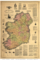 Ireland 1893 Home Rule - Old Map Reprint