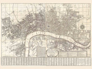 Old Map of London 1735 Jeffreys - Old Map Reprint