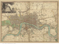 Old Map of London 1809 Laurie & Whittle - Old Map Reprint