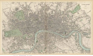 Old Map of London 1843 Davies - Old Map Reprint