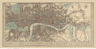 Old Map of London 1844 Cruchley - Old Map Reprint