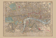 Old Map of London 1850 Cruchley - Old Map Reprint
