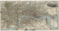 Old Map of London 1851 Payne - Old Map Reprint