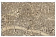 Old Map of the City of London 1878 Harper - Old Map Custom Reprint