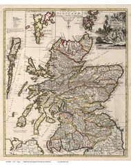 Scotland 1721 Senex - Old Map Reprint