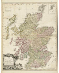 Scotland 1778 Kitchin - Old Map Reprint