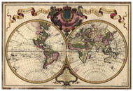 1720 World Map by L'isle