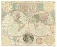 1780 World Map by Bowles