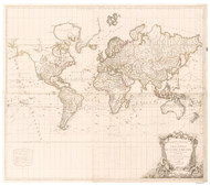 1786 World Map by Delamarche