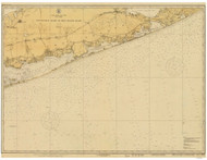 Shinnecock Island to Fire Island Light 1919 80000 AT Chart 1214