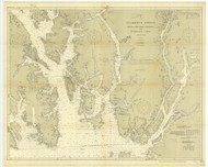 Revillagigedo Channel and Portland Canal 1911 Nautical Chart 200,000 Scale  Alaska Chart 8100