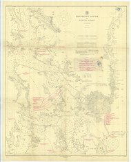 Frederick Sound and Sumner Strait Color 1917 Nautical Chart 200,000 Scale  Alaska Chart 8200