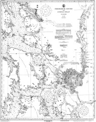 Frederick Sound and Sumner Strait B&W 1917 Nautical Chart 200,000 Scale  Alaska Chart 8200