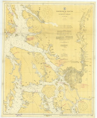 Frederick Sound and Sumner Strait 1919 Nautical Chart 200,000 Scale  Alaska Chart 8200