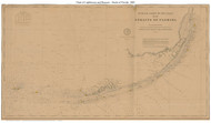 Chart of Lighthouses and Beacons - Straits of Florida 1889 - Old Map Custom Print 400,000