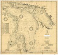 Lake Huron 1920 - Old Map Nautical Chart Reprint LS5