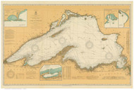 Lake Superior 1909 - Old Map Nautical Chart Custom Print