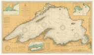 Lake Superior 1909 - Old Map Nautical Chart Reprint LS9