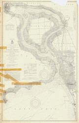 Upper Niagara River 1902 BW Lake Erie Harbor Chart Reprint 312