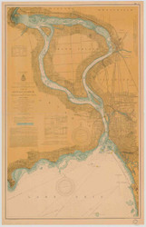 Upper Niagara River 1902 Lake Erie Harbor Chart Reprint 312