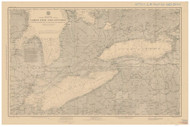 Lake Erie and Lake Ontario 1923 - Old Map Nautical Chart Reprint - Great Lakes 4
