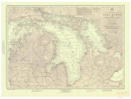 Lake Huron and Georgian Bay 1918b - Old Map Nautical Chart Reprint - Great Lakes 4