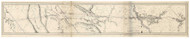 National Road - Potential Routes, Zanesville Ohio to Florence Alabama, 1843 - Old Map Reprint - 1843 Regional Section 1