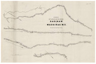 Survey of a Road Route from Saginaw to Mackinac, Michigan, 1843 - Old Map Reprint - 1843 Regional Section 1