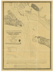 Beaufort Harbor, North Carolina, 1839 - Old Map Reprint - 1843 Regional Section 2