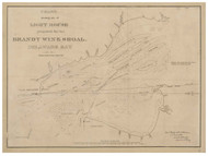 Proposed Lightouse - Brandywine Shoal, Delaware Bay, 1843 - Old Map Reprint - 1843 Regional Section 2
