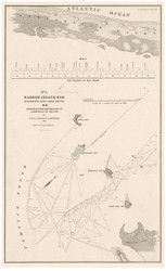 Entrance to Core Sound - Harbor Island Bar - Pamlico Sound, North Carolina, 1839 - Old Map Reprint - 1843 Regional Section 2