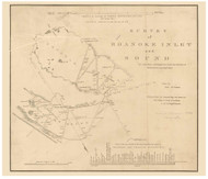Roanoke Inlet and Sound, North Carolina, 1829 - Old Map Reprint - 1843 Regional Section 2